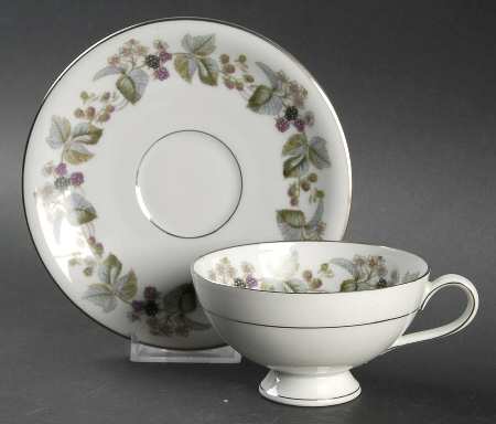 Blackberry Footed Cup & Saucer Set