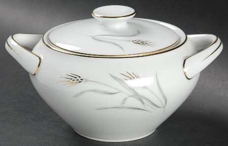Summer Song Gold Sugar Bowl & Lid
