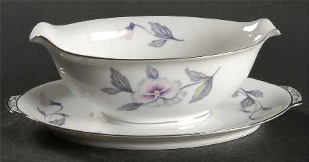 Silver Dawn Gravy Boat with Attached Underplate by Rossetti