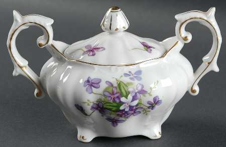 Spring Violets Sugar Bowl & Lid
