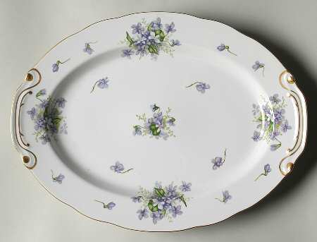 Spring Violets 14" Oval Serving Platter