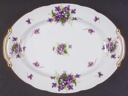 Spring Violets 12" Oval Serving Platter by Rossetti