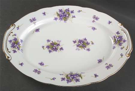 Spring Violets 16" Oval Serving Platter