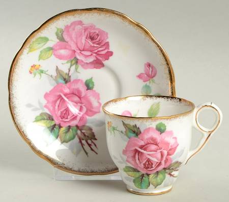 Berkeley Rose Footed Demitasse Cup & Saucer Set