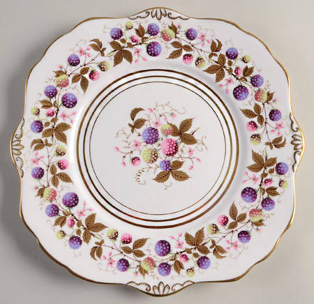 Golden Bramble (3 Gold Lines) Square Luncheon Plate