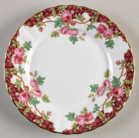 Olde English Garden Red Bread & Butter Plate