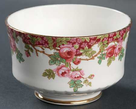 Olde English Garden Red Open Sugar Bowl