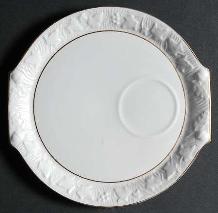Old English Oak Gold Plate for Dessert Plate & Cup Set