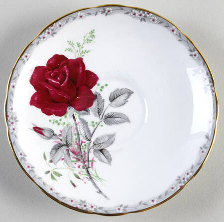 Roses To Remember (Scalloped) Saucer for Footed Cup