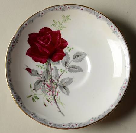 Roses To Remember (Scalloped) Saucer for Footed Cup