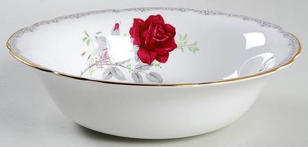Roses To Remember (Scalloped) 9" Round Vegetable Bowl
