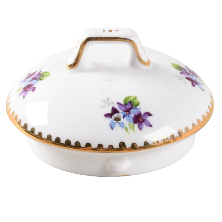 Sweet Violets (Not Embossed, Gold Drops Edge) Lid for Teapot
