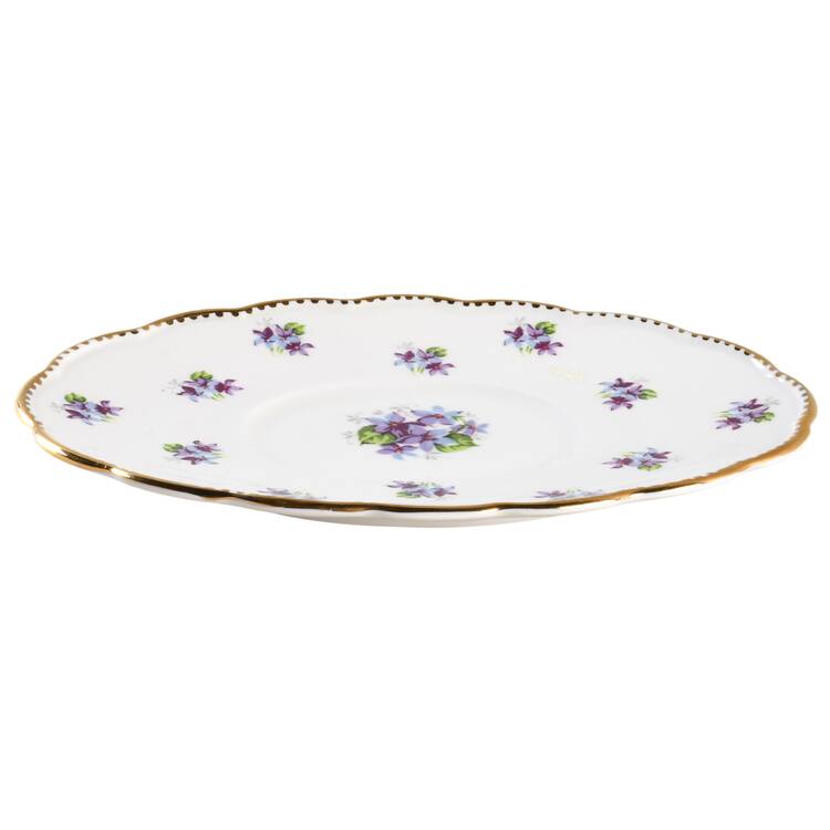 Sweet Violets (Not Embossed, Gold Drops Edge) Underplate for Gravy Boat