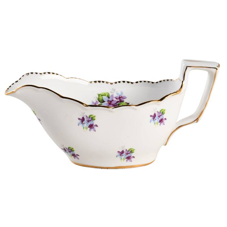 Sweet Violets (Not Embossed, Gold Drops Edge) Gravy Boat