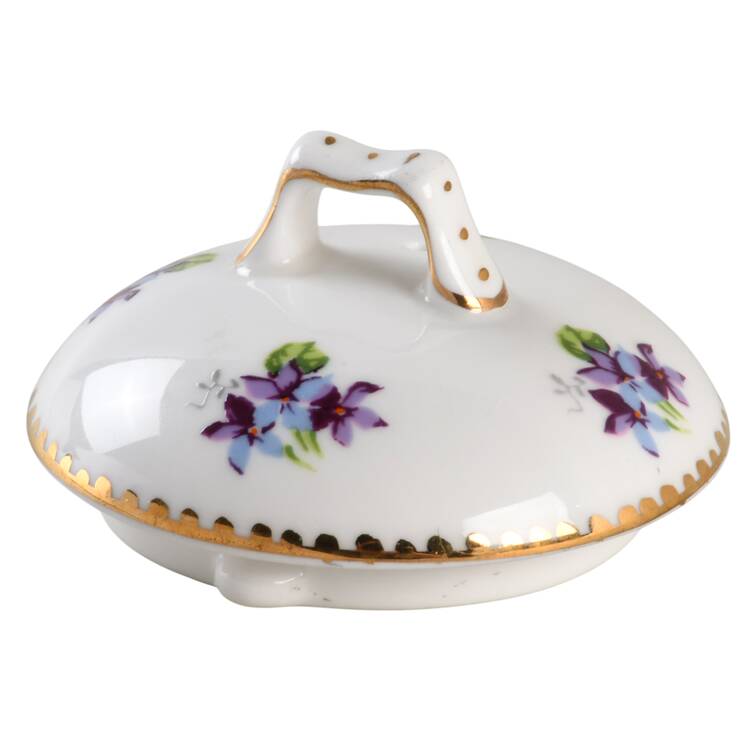 Sweet Violets (Not Embossed, Gold Drops Edge) Lid for Mini Coffee Pot