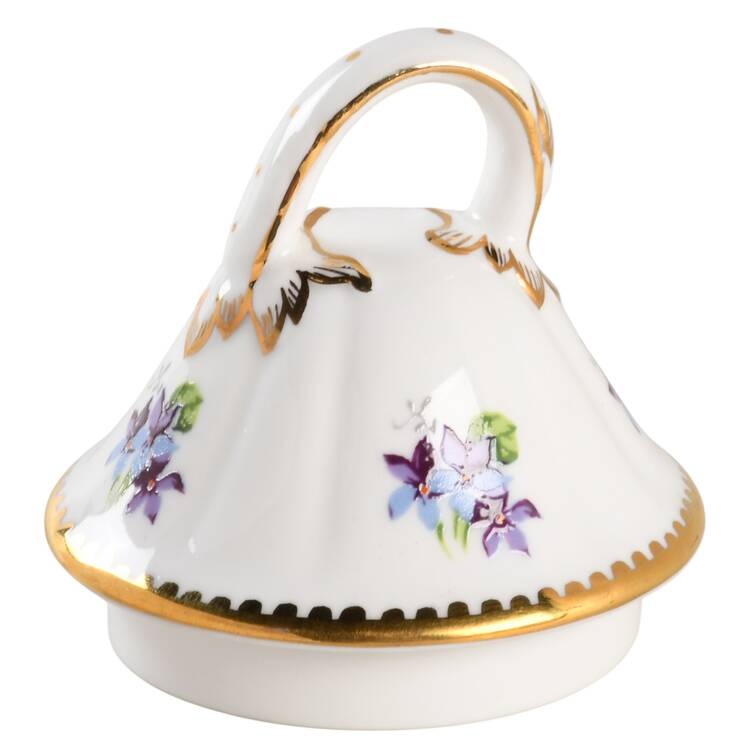 Sweet Violets (Not Embossed, Gold Drops Edge) Lid for Sugar Bowl