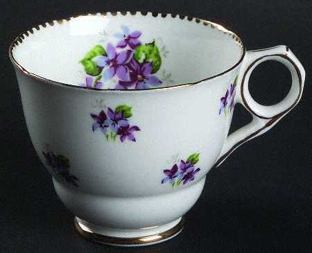 Sweet Violets (Not Embossed, Gold Drops Edge) Footed Cup