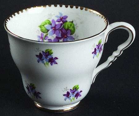 Sweet Violets (Not Embossed, Gold Drops Edge) Footed Cup
