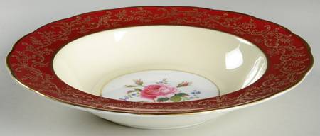 Swansea Rose (Magenta) Rim Soup Bowl