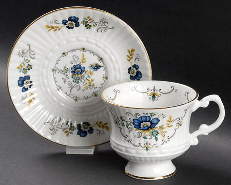Blue Corn Flower Footed Cup & Saucer Set
