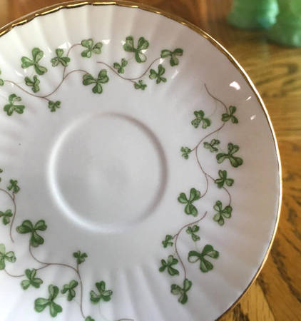 Trellis Shamrock (Ribbed, Fluted) Saucer for Child's Cup