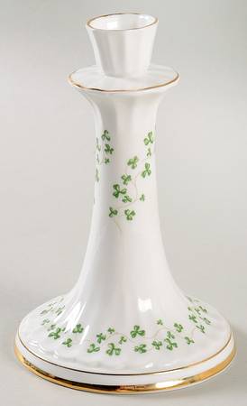 Trellis Shamrock (Ribbed, Fluted) 6" Candlestick