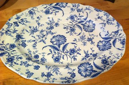 Wild Flower Blue 12" Oval Serving Platter