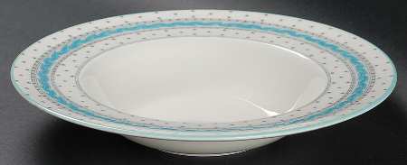 Alpine Blue Turquoise Rim Soup Bowl