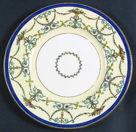 Bessborough Blue (Z809-2 Dark Blue Band, Floral) by Royal Worcester