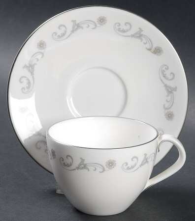 Bridal Lace Flat Demitasse Cup & Saucer Set