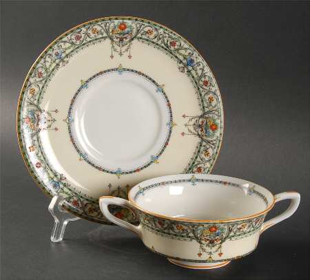Chantilly Footed Cream Soup Bowl & Saucer Set