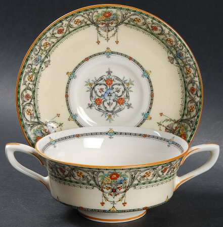 Chantilly Footed Bouillon Cup & Saucer