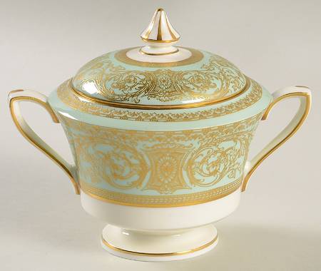 Embassy Light Green Sugar Bowl & Lid