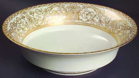 Embassy White and Gold 9" Round Vegetable Bowl