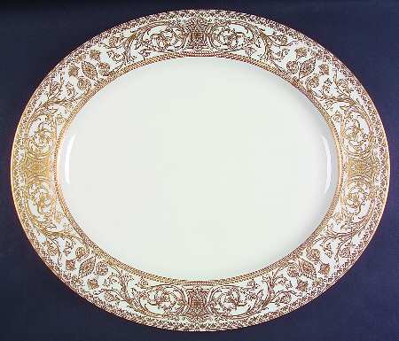 Embassy White and Gold 17" Oval Serving Platter