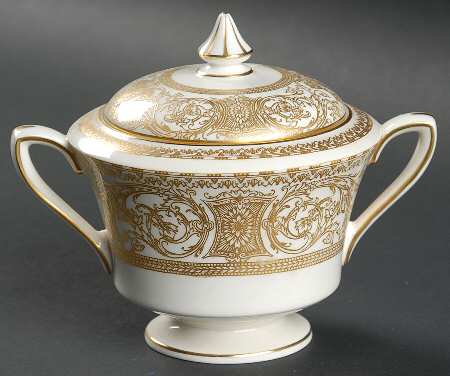 Embassy White and Gold Sugar Bowl & Lid