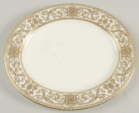 Embassy White and Gold 13" Oval Serving Platter