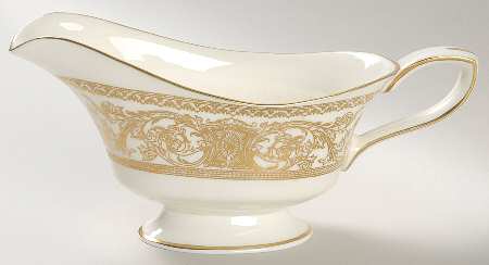Embassy White and Gold Gravy Boat