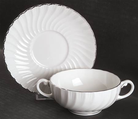 Engagement Footed Cream Soup Bowl & Saucer Set