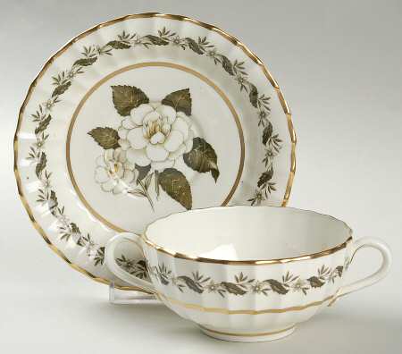 Engadine (Inner Verge) Footed Cream Soup Bowl & Saucer Set