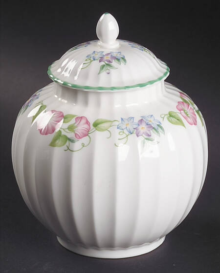 English Garden (Green Trim) Candy Jar & Lid