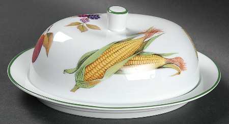 Evesham Vale Oval Covered Butter by Royal Worcester