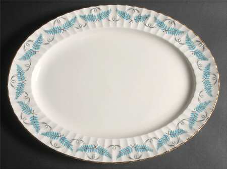 Ferncroft Turquoise 17" Oval Serving Platter