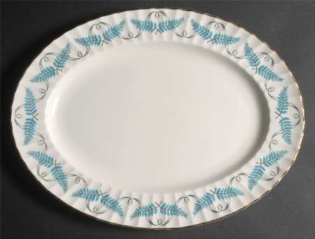 Ferncroft Turquoise 15" Oval Serving Platter
