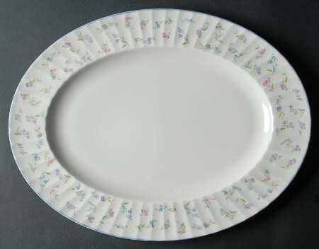 Forget Me Not Blue 15" Oval Serving Platter