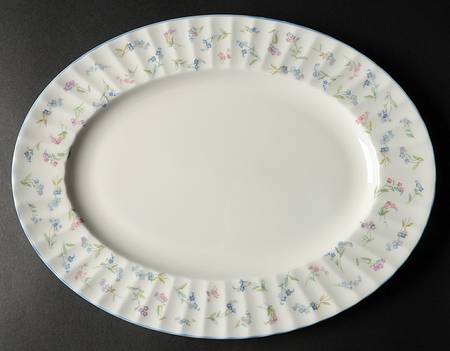 Forget Me Not Blue 13" Oval Serving Platter