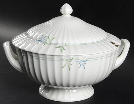 Green Bamboo Tureen &  Lid