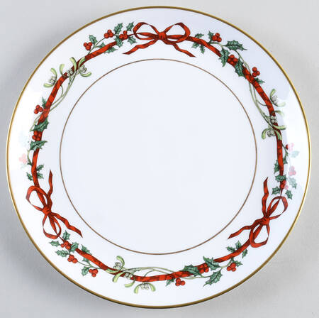 Holly Ribbons Coupe Luncheon Plate
