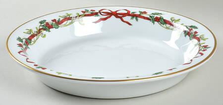 Holly Ribbons 10" Pie Baking Plate