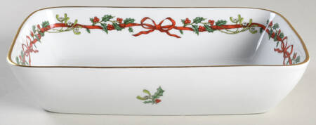 Holly Ribbons 10" Rectangular Baker